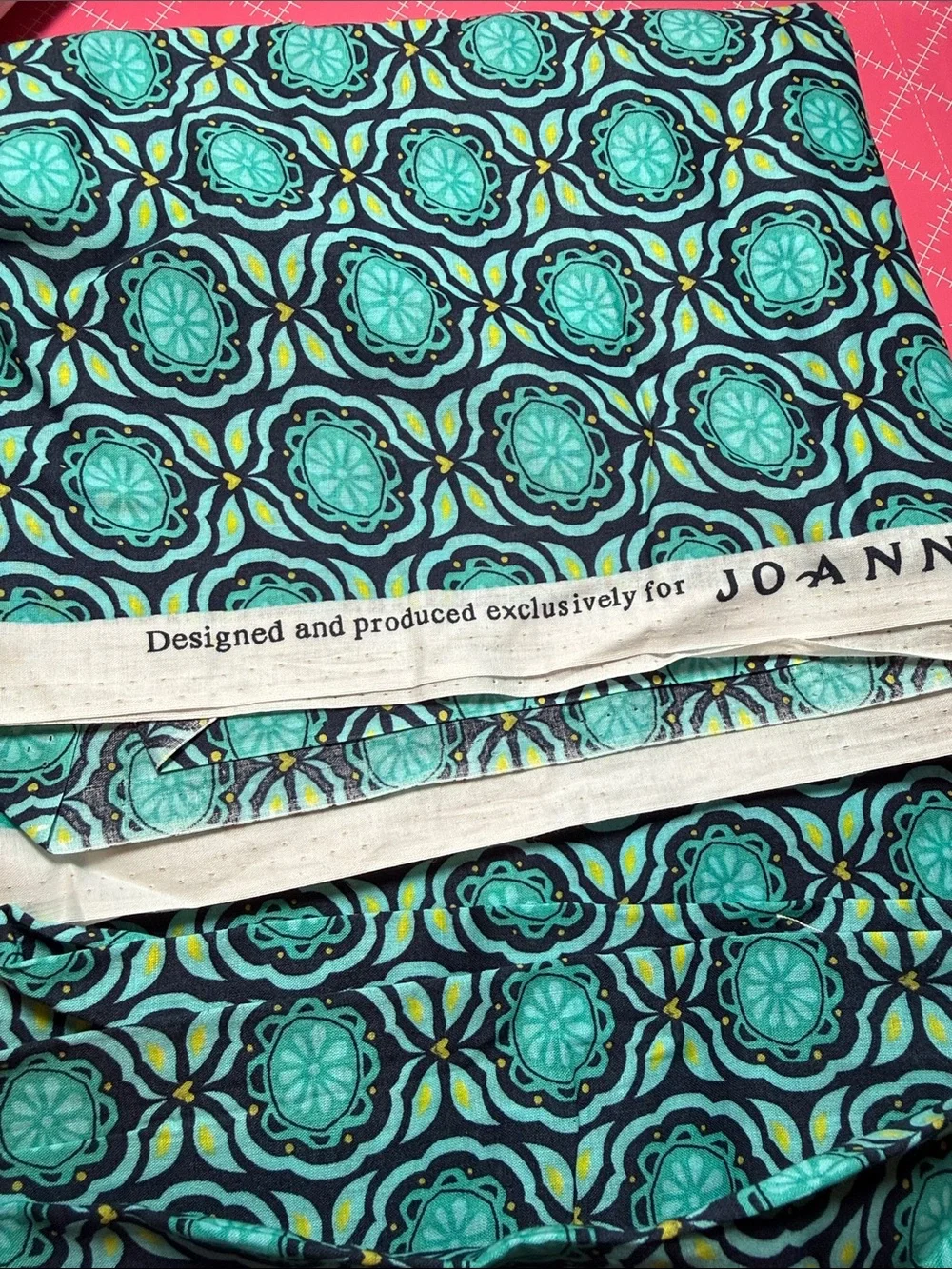 6yds Soft Mint Diamond & 1 yd blue and green Cotton Fabric